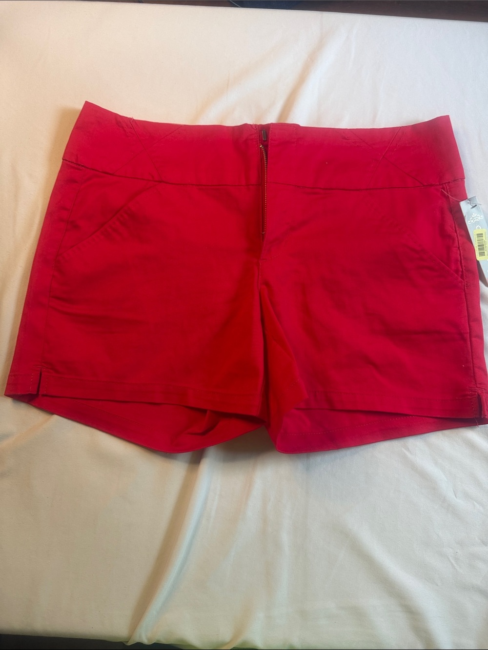 Copper Key Bright Red High Waist Casual Shorts